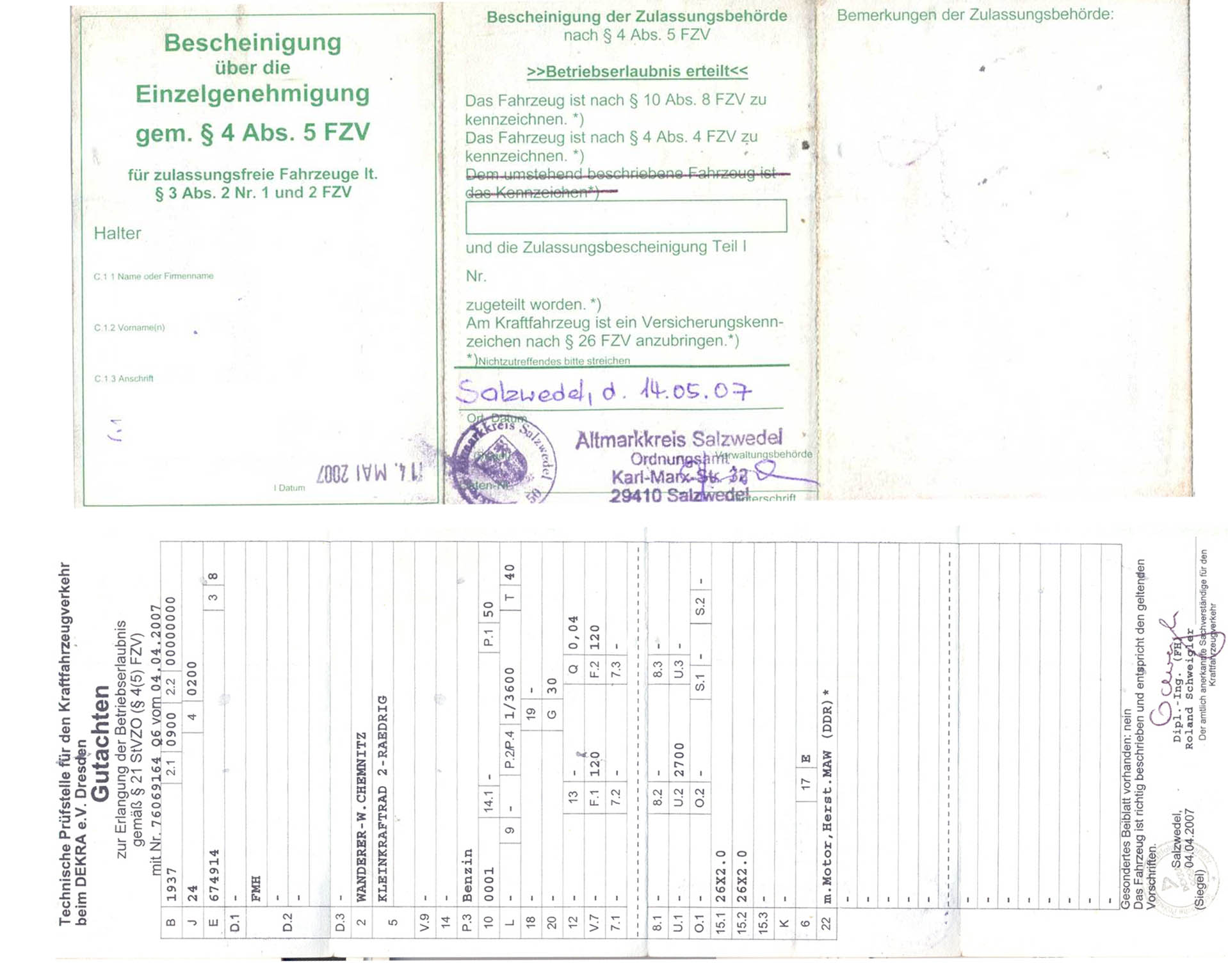 Betriebserlaubnis Huehnerschreck.de